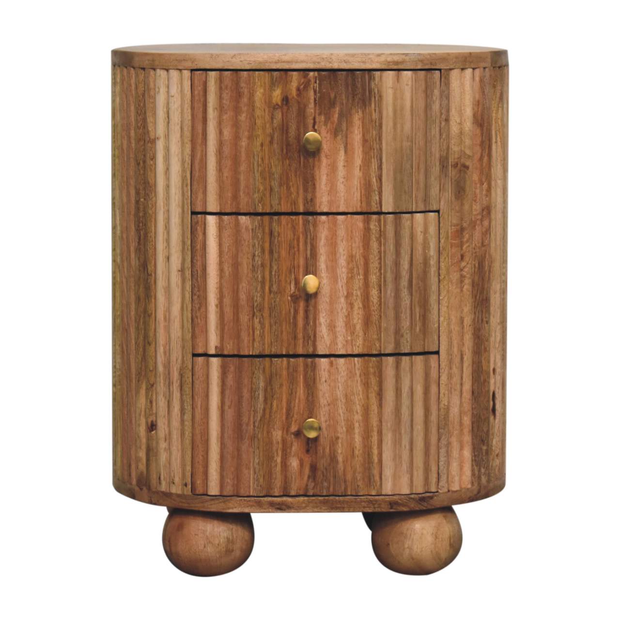 Soba Ball 3 Drawer Bedside - Living with Luxury