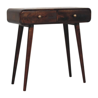 California Walnut Curved Console Table - Living with Luxury
