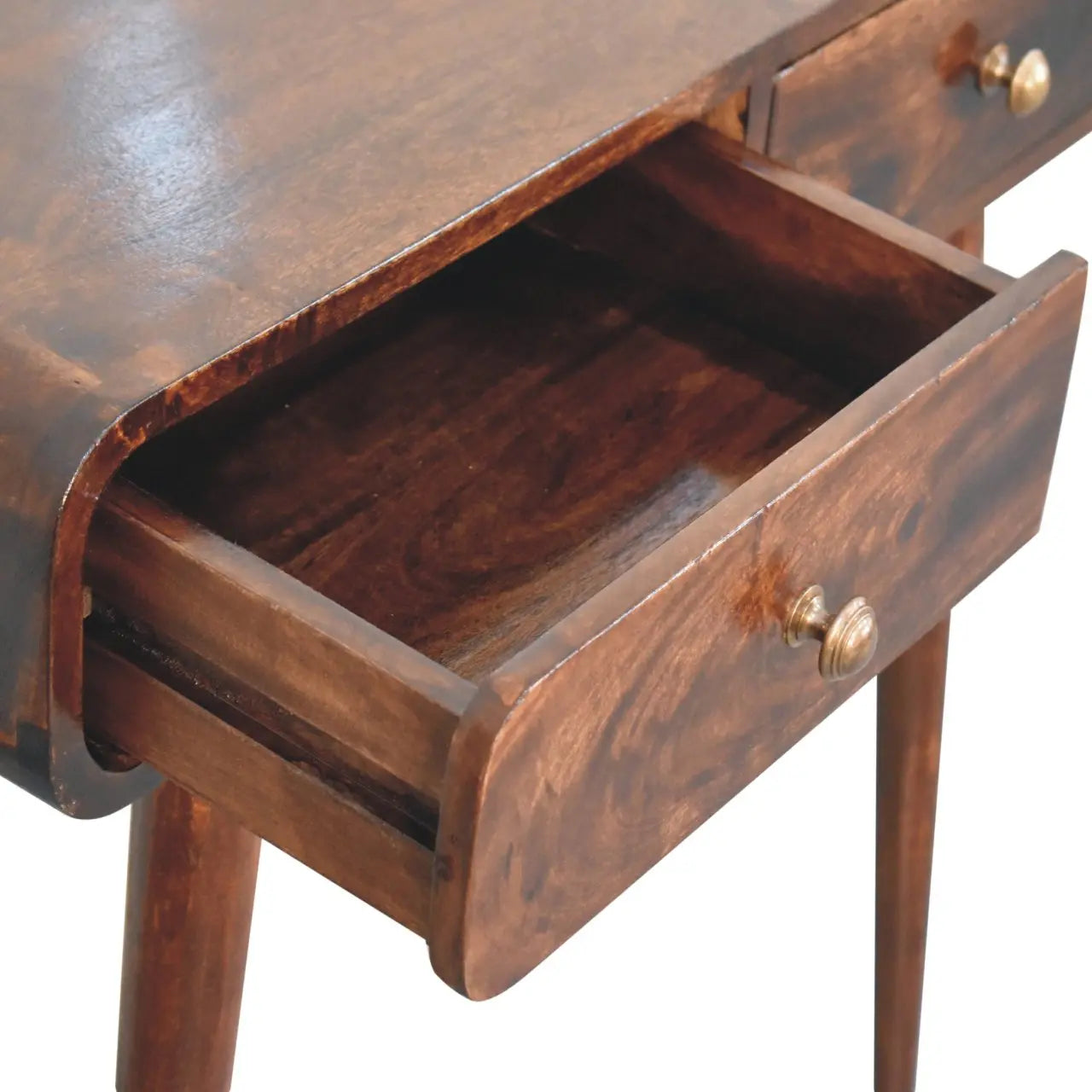 California Walnut Curved Console Table - Living with Luxury