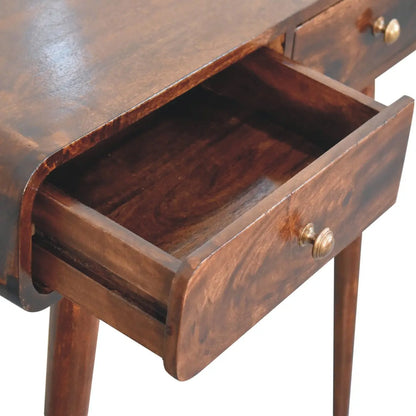 California Walnut Curved Console Table - Living with Luxury