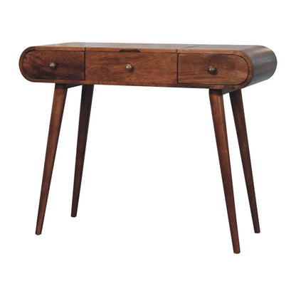Honey Caramel Round Dressing Table - Living with Luxury