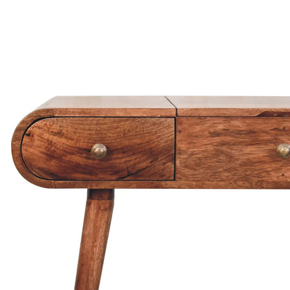 Honey Caramel Round Dressing Table - Living with Luxury