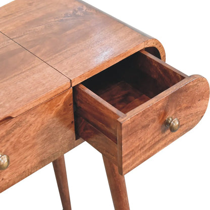 Honey Caramel Round Dressing Table - Living with Luxury