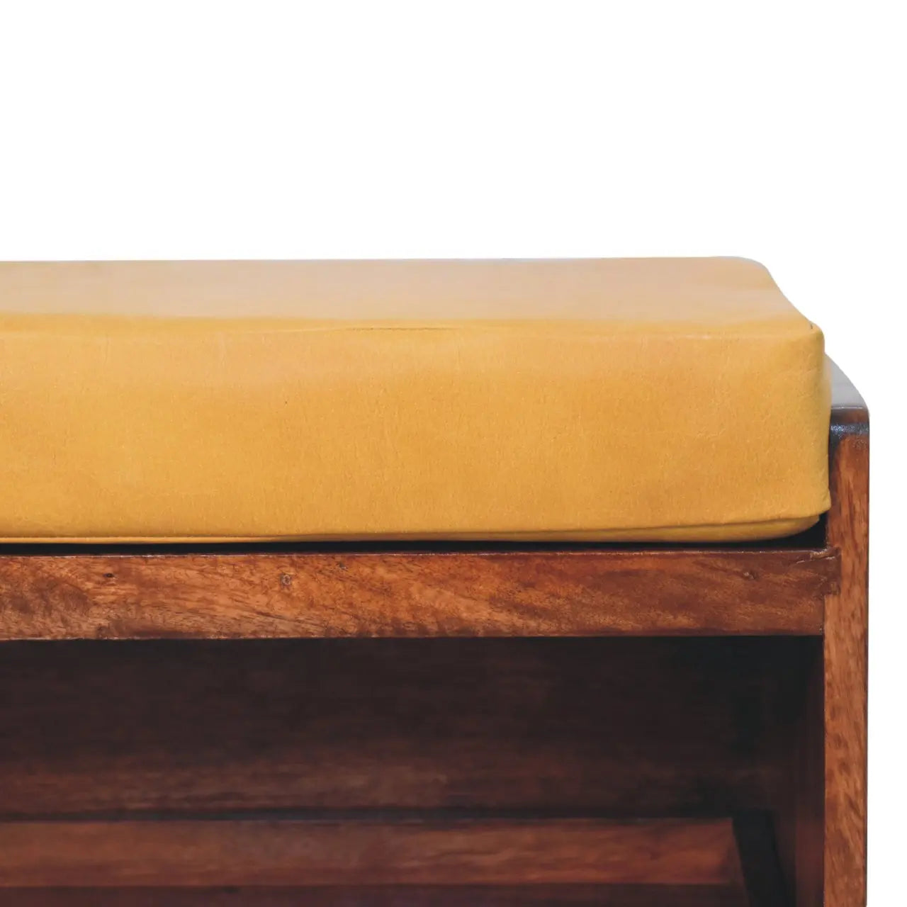 Buffalo Hide Pull out Honey Caramel Shoe Storage Bench - Living with Luxury