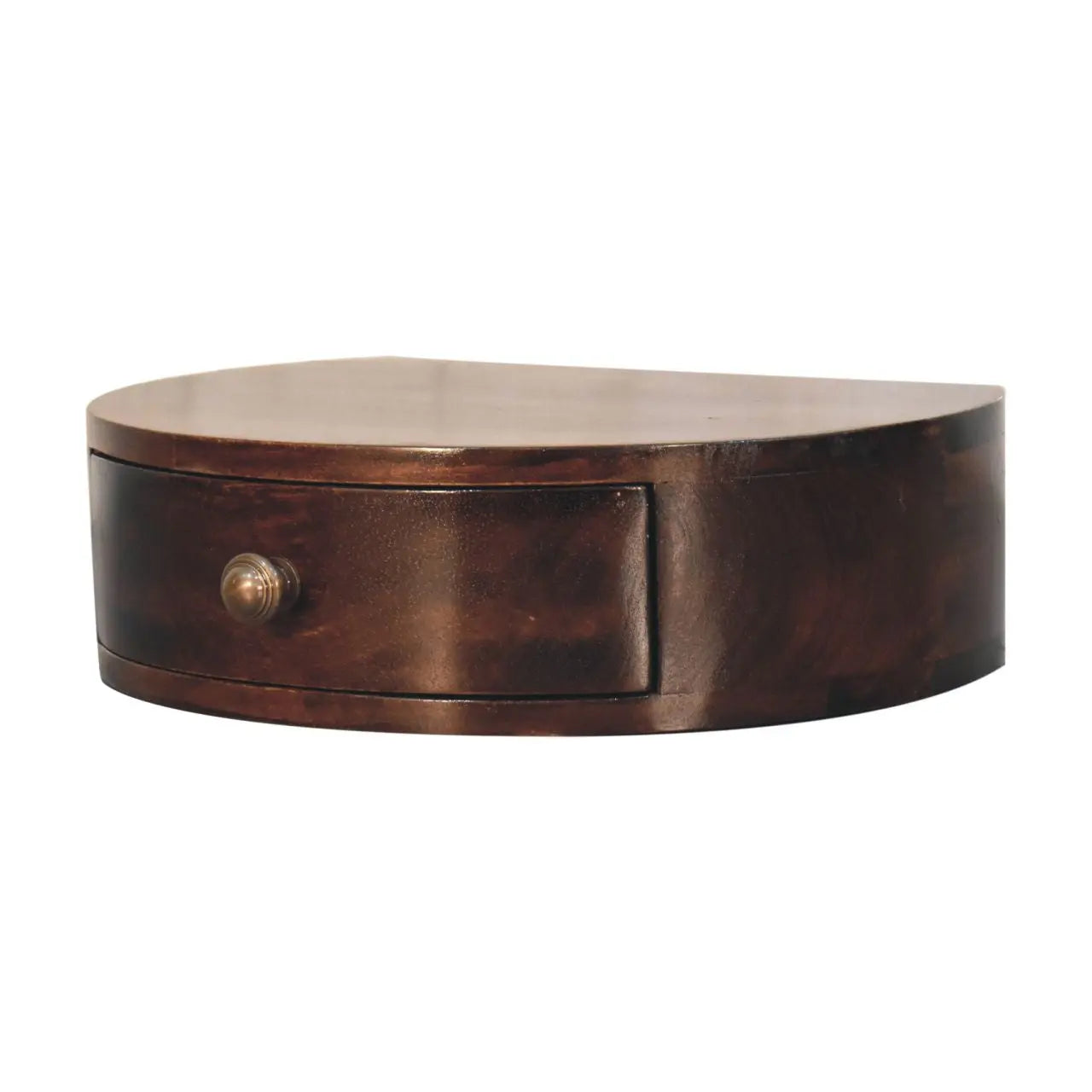 California Walnut Wall Mounted Rounded Bedside - Living with Luxury
