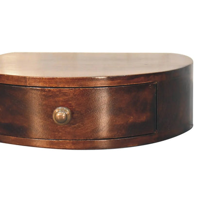 California Walnut Wall Mounted Rounded Bedside - Living with Luxury