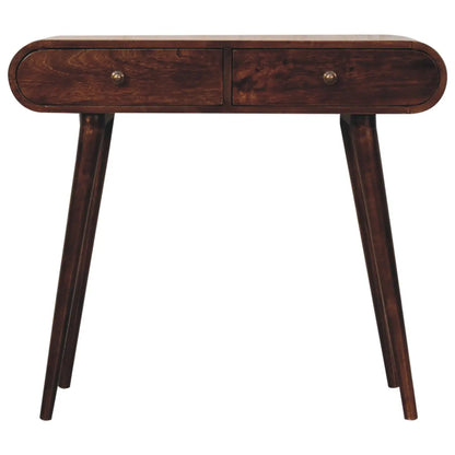 California Walnut Curved Edge Console Table - Living with Luxury