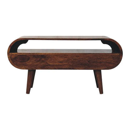 California Walnut Circular TV Stand - Living with Luxury