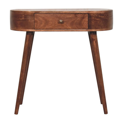 California Walnut Rounded Small Console Table - Living with Luxury