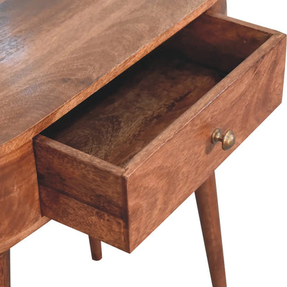 California Walnut Rounded Small Console Table - Living with Luxury