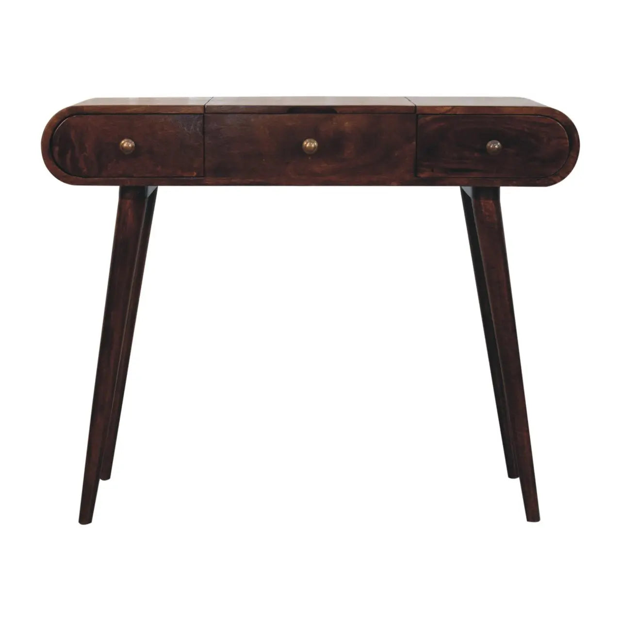 California Walnut Dressing Table with Foldable Mirror - Living with Luxury