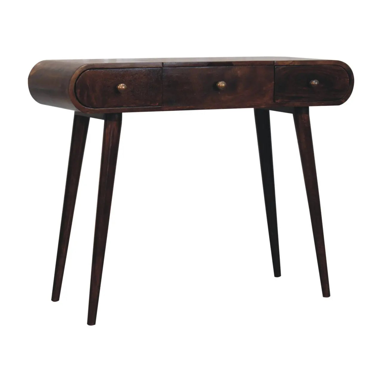 California Walnut Dressing Table with Foldable Mirror - Living with Luxury
