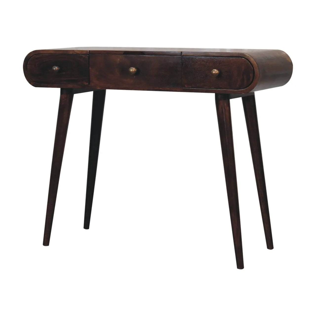 California Walnut Dressing Table with Foldable Mirror - Living with Luxury
