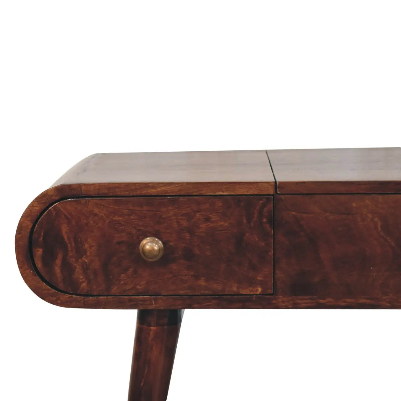California Walnut Dressing Table with Foldable Mirror - Living with Luxury