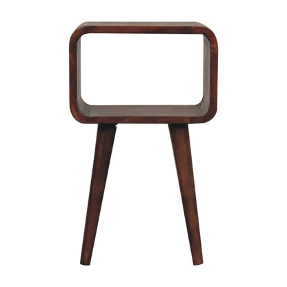 Mini Honey Caramel Curved Open Bedside - Living with Luxury