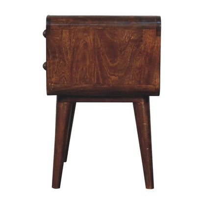 Curved California Walnut Bedside - Living with Luxury