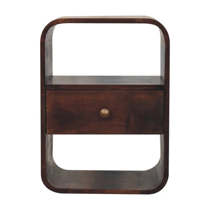 California Walnut Curved Edge Bedside - Living with Luxury