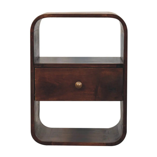 California Walnut Curved Edge Bedside - Living with Luxury