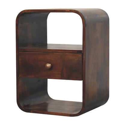 California Walnut Curved Edge Bedside - Living with Luxury