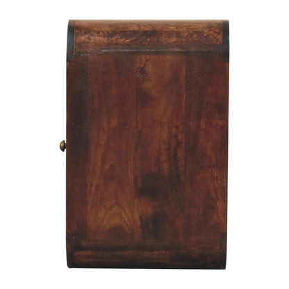 California Walnut Curved Edge Bedside - Living with Luxury
