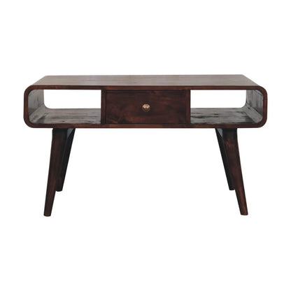 Curved California Walnut Coffee Table - Living with Luxury