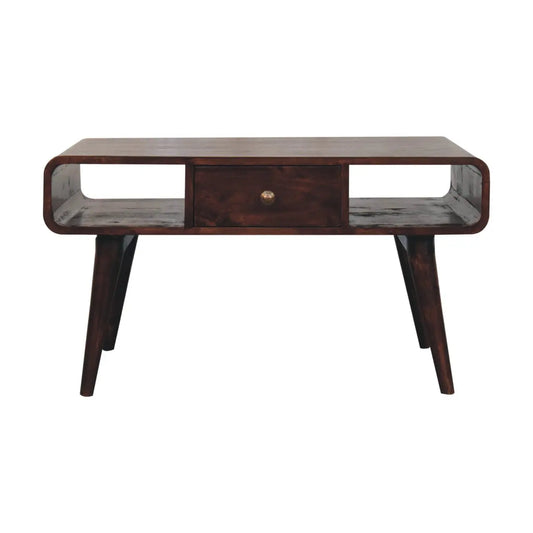 Curved California Walnut Coffee Table - Living with Luxury