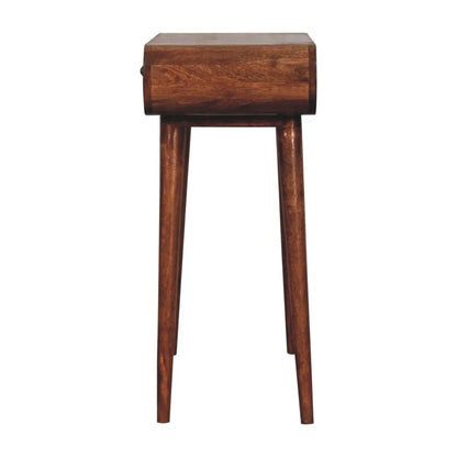 Mini Honey Caramel Dressing Table with Foldable Mirror - Living with Luxury