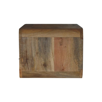 Large Oak-ish Curve Upper Slot Floating Bedside - Living with Luxury