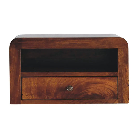 Chunky Chestnut Floating Bedside - Living with Luxury
