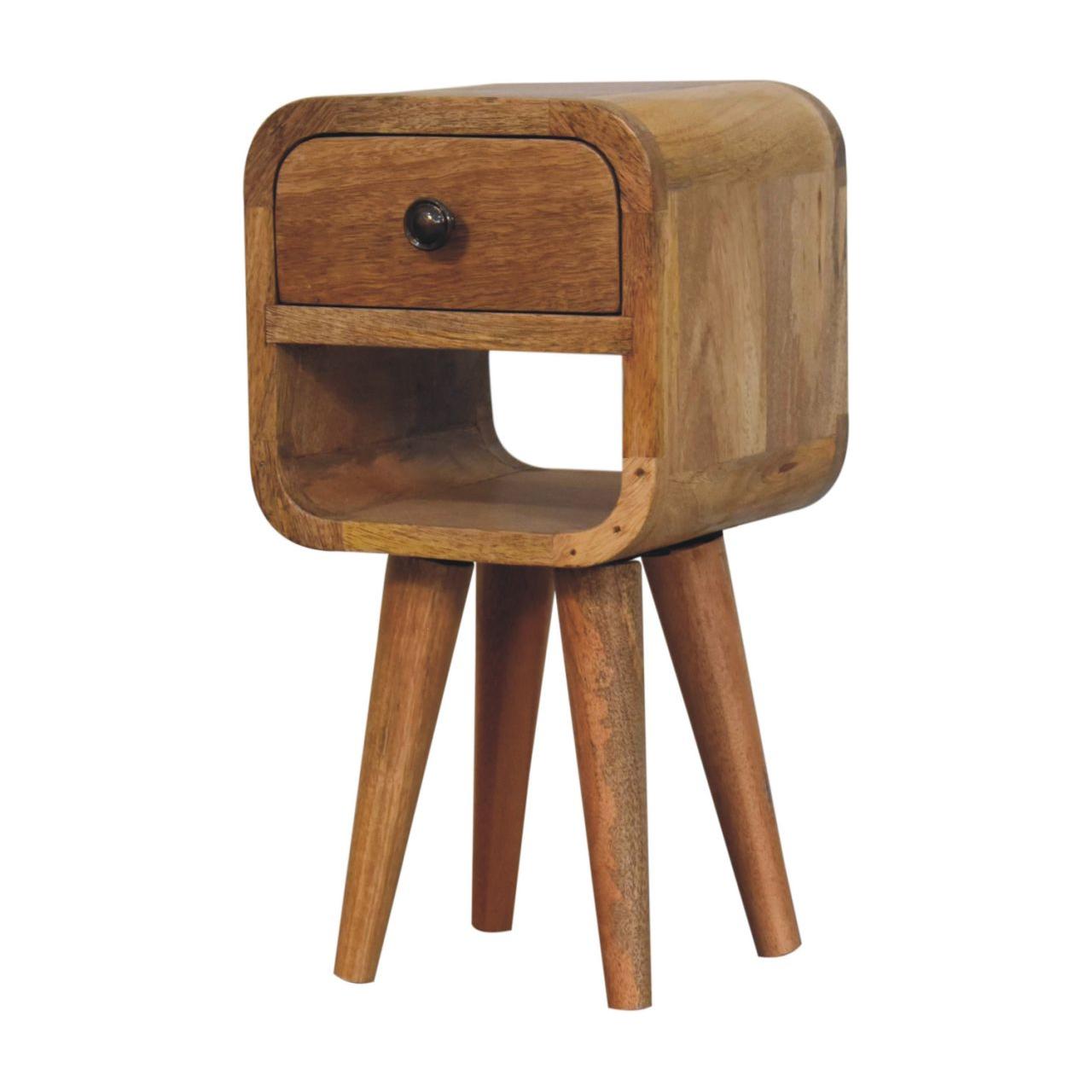 Extra Mini Oak-ish Curve Lower Bedside - Living with Luxury