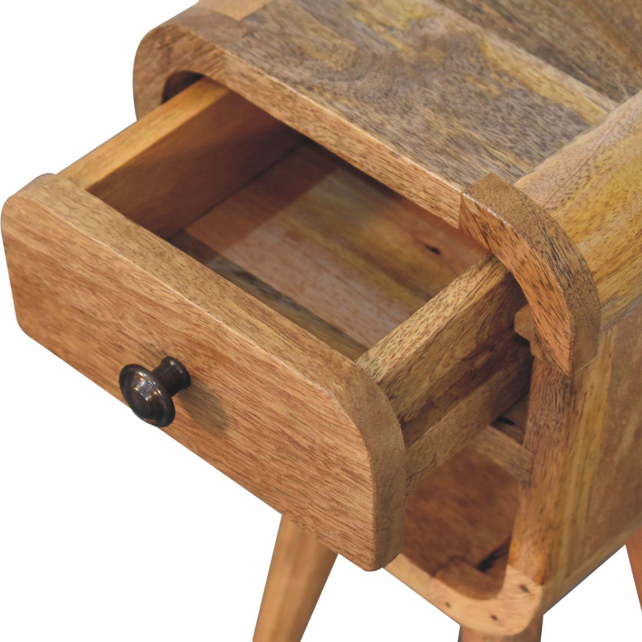 Extra Mini Oak-ish Curve Lower Bedside - Living with Luxury