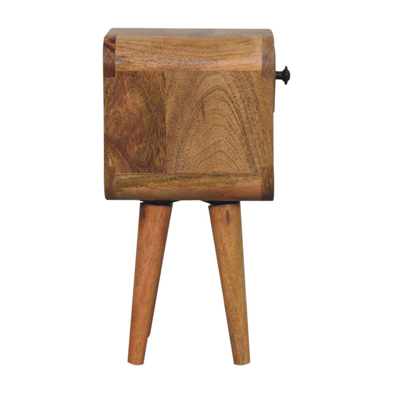 Extra Mini Oak-ish Curve Lower Bedside - Living with Luxury