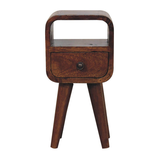 Extra Mini Chestnut Curve Open Slot Bedside - Living with Luxury
