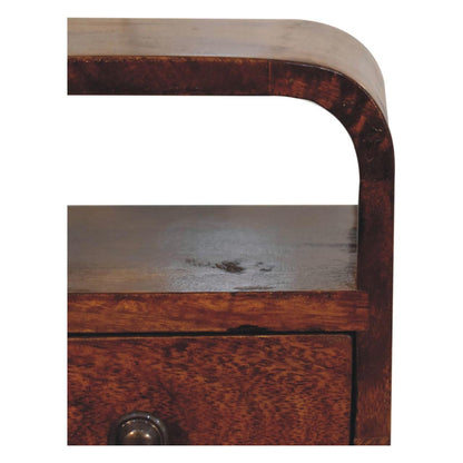 Extra Mini Chestnut Curve Open Slot Bedside - Living with Luxury