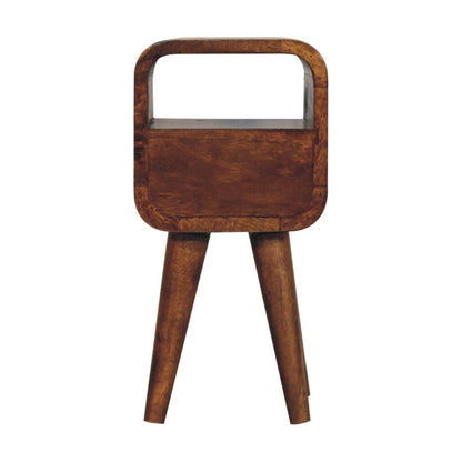 Extra Mini Chestnut Curve Open Slot Bedside - Living with Luxury