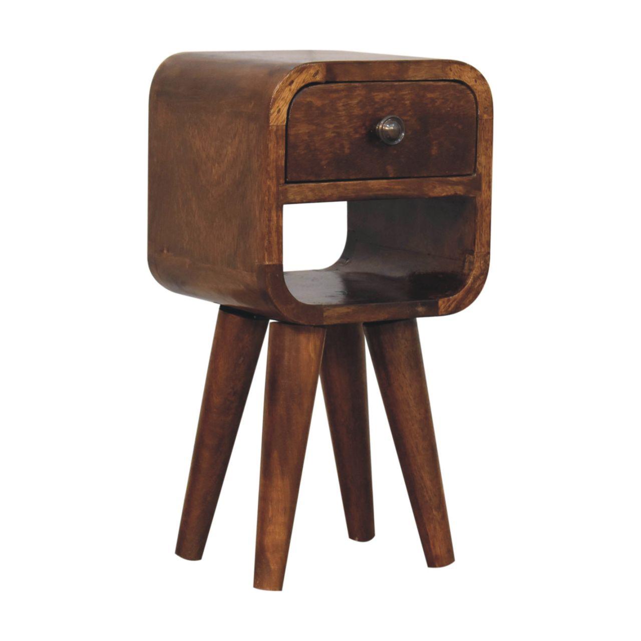Extra Mini Chestnut Curve Lower Bedside - Living with Luxury