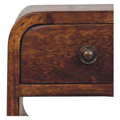 Extra Mini Chestnut Curve Lower Bedside - Living with Luxury