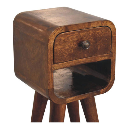 Extra Mini Chestnut Curve Lower Bedside - Living with Luxury