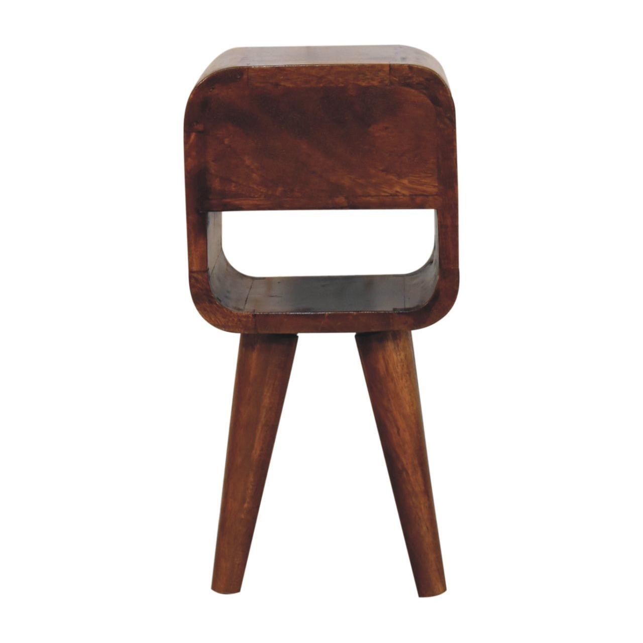 Extra Mini Chestnut Curve Lower Bedside - Living with Luxury