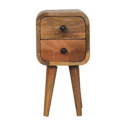 Extra Mini Curved Oak-ish Bedside - Living with Luxury