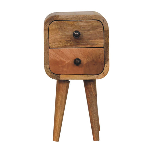 Extra Mini Curved Oak-ish Bedside - Living with Luxury