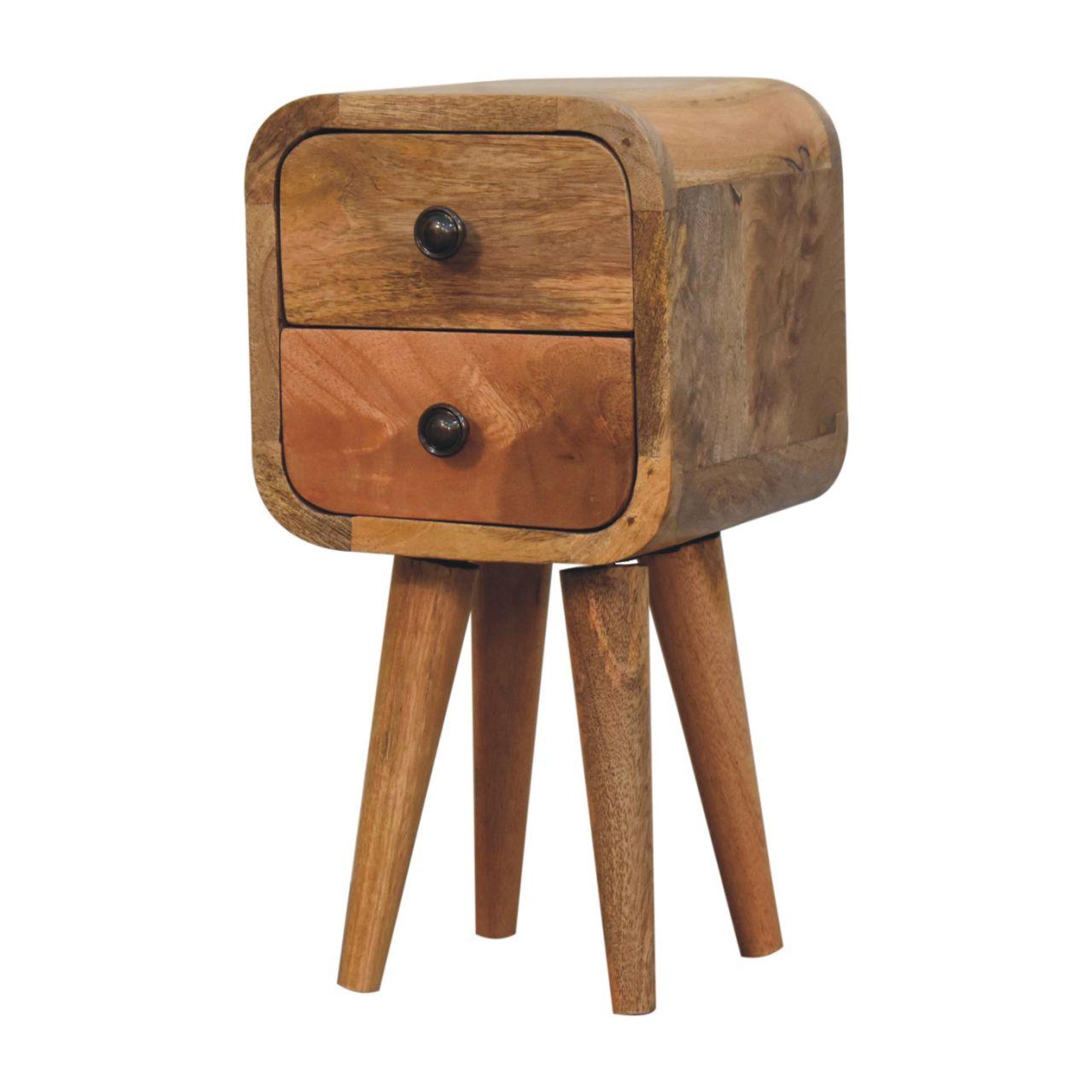 Extra Mini Curved Oak-ish Bedside - Living with Luxury