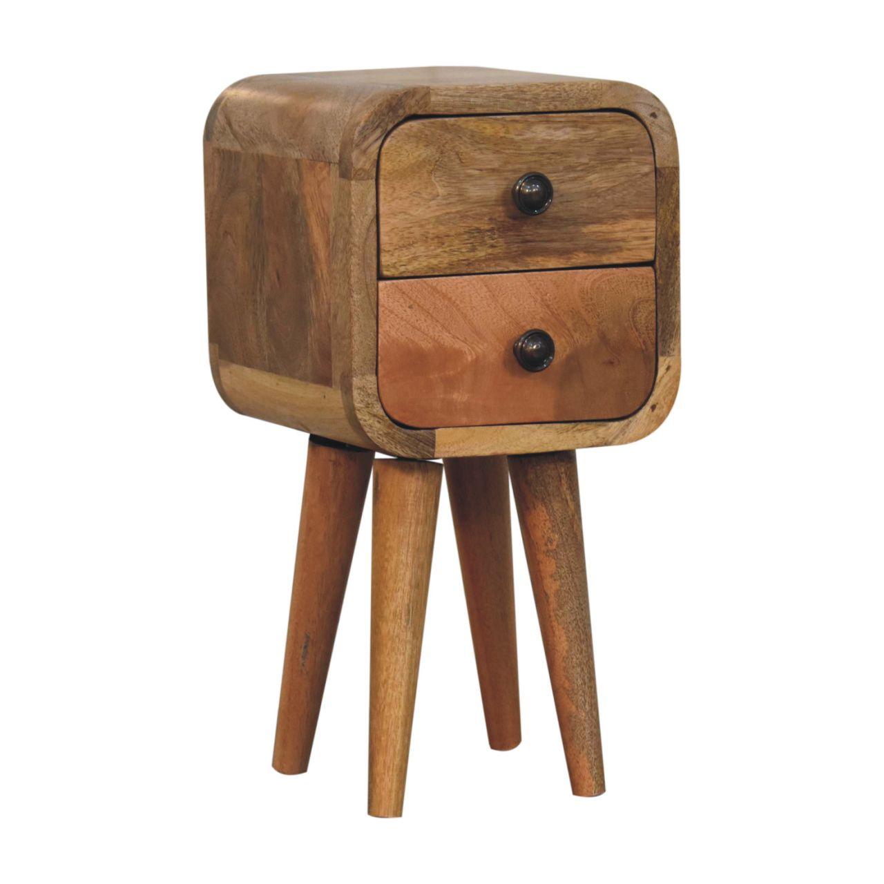 Extra Mini Curved Oak-ish Bedside - Living with Luxury