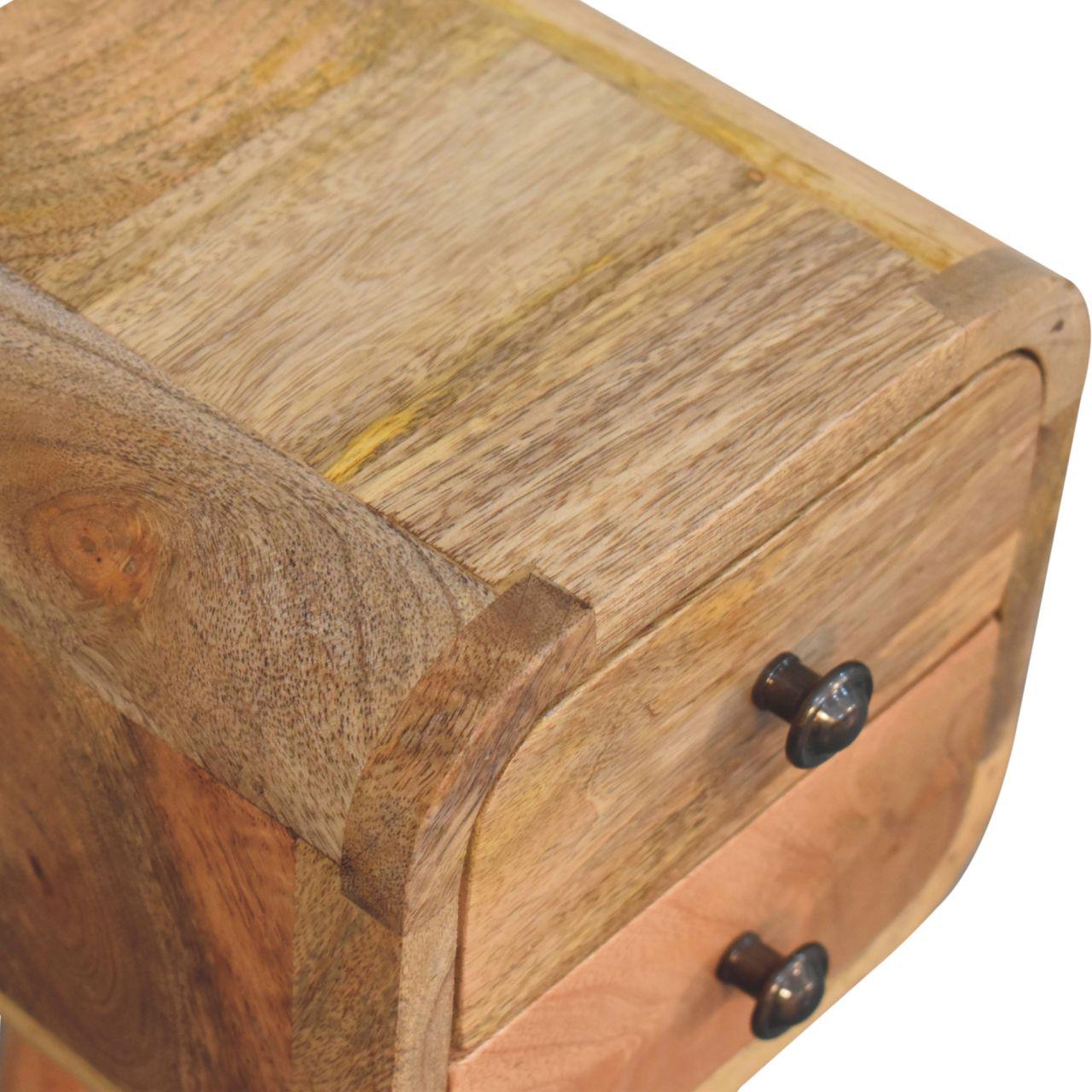Extra Mini Curved Oak-ish Bedside - Living with Luxury