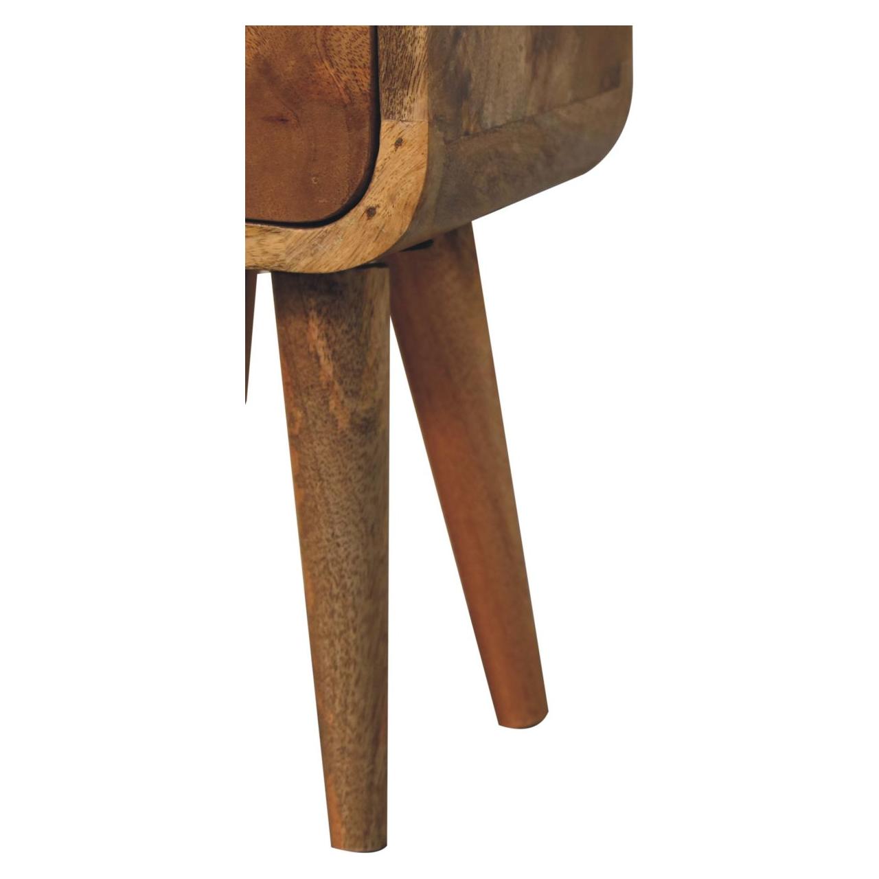 Extra Mini Curved Oak-ish Bedside - Living with Luxury