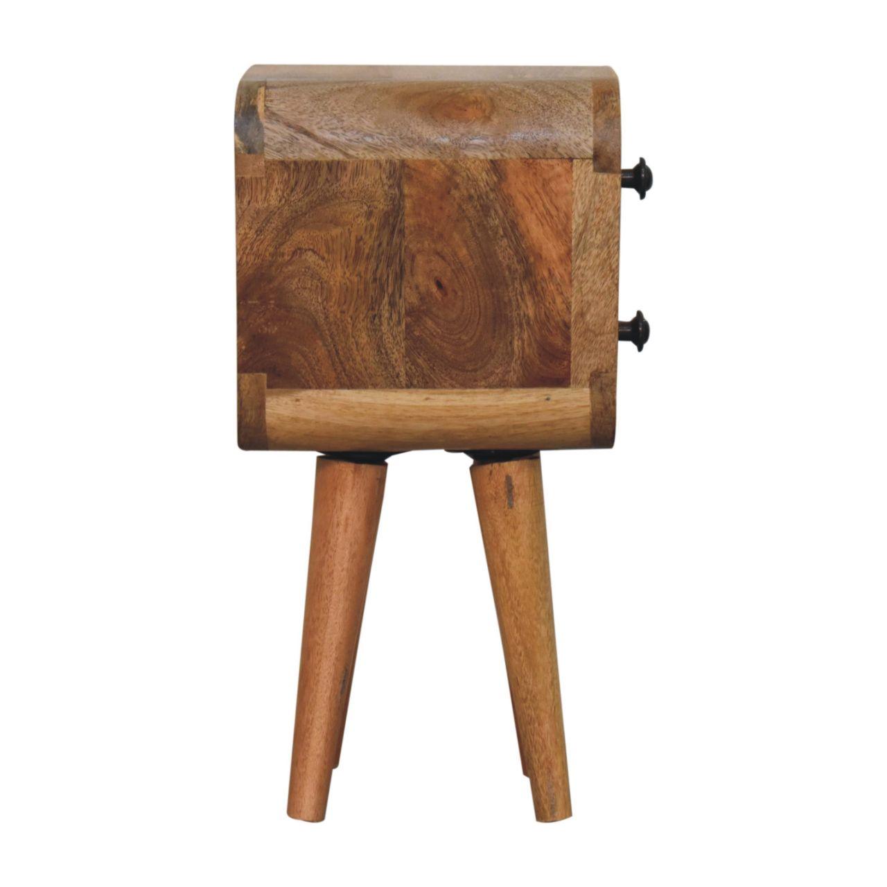 Extra Mini Curved Oak-ish Bedside - Living with Luxury