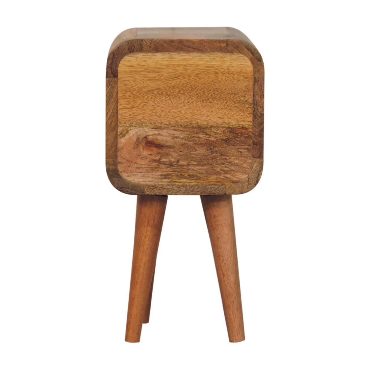 Extra Mini Curved Oak-ish Bedside - Living with Luxury