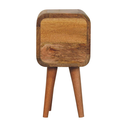 Extra Mini Curved Oak-ish Bedside - Living with Luxury