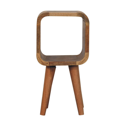 Extra Mini Minimalist Open Curved Oak-ish Bedside - Living with Luxury