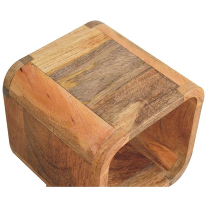 Extra Mini Minimalist Open Curved Oak-ish Bedside - Living with Luxury